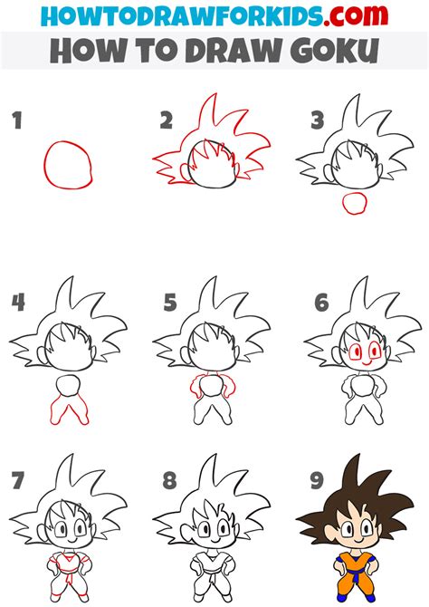 goku drawing step by step|goku drawing tutorial.